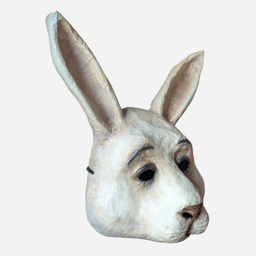Handmade white rabbit mask