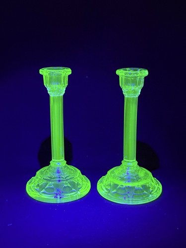 Pair vintage tall green - pair,