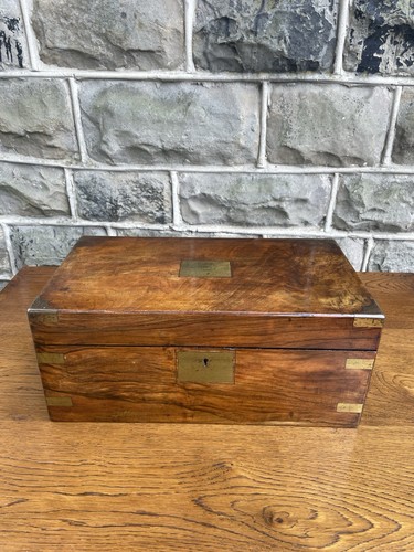 Antique brass bound walnut - brass,