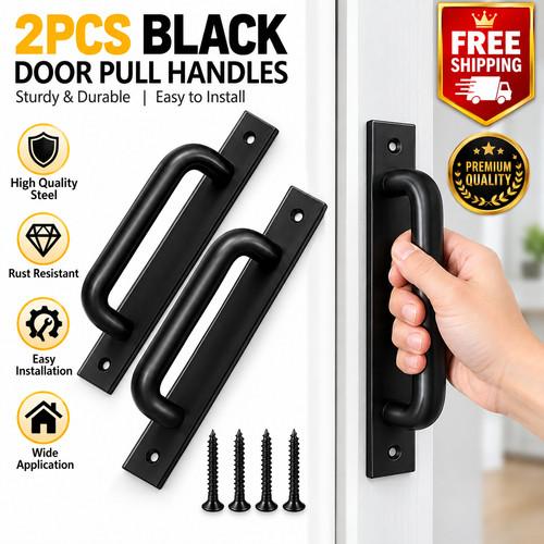 2pcs black door - door, handles