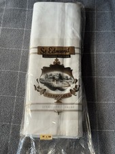 Vintage Unused Cotton Twill Bed Sheets St Edmund 80" x 100"