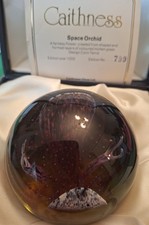 Caithness Space Orchid Paperweight Limited Edition 799. By Colin Terris