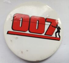 VINTAGE Olde Retro Metal Badge James Bond 007 Roger Moore 1970s 