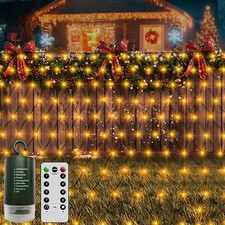 1.5m x 1.5m Garden Net Lights Outdoor Warm White, Waterproof Battery Operated