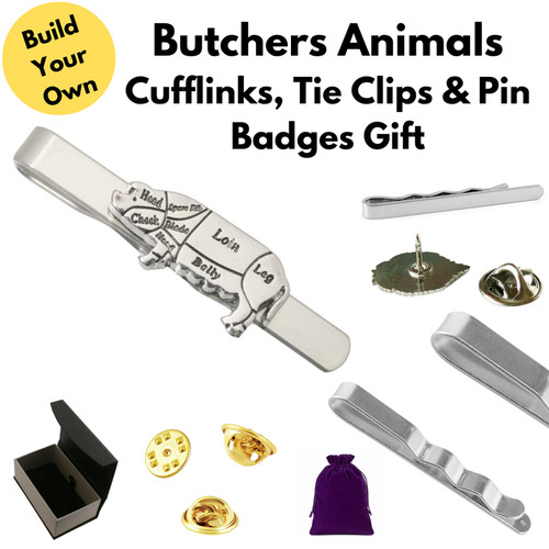Butchers animals cufflinks tie - animals,