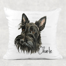 Scotty Dog Face Personalised Cushion Cover, Dog Lover Gift, Scottish Terrier