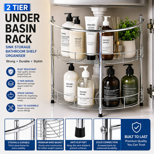 Under basin rack tier chrome - basin,