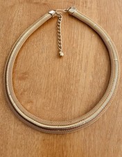 Fashion Jewellery Gold Coloured Metal Necklace 15” With 2” Extender VGC