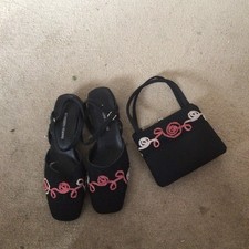 NEW Black/Pink/White slingback