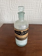 Antique Liquor Iodi Bottle JAMES WOOLLEY & SON MANCHESTER PAPER LABEL