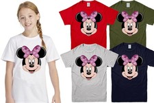 Girls Disney Minnie Mouse T-Shirt Women Girl Top Ages 3-13 Years various colours