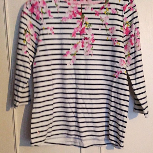 Joules white black striped - joules,