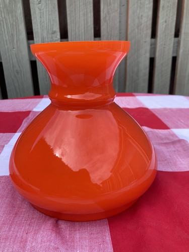 Vintage orange glass oil - vintage, lamp