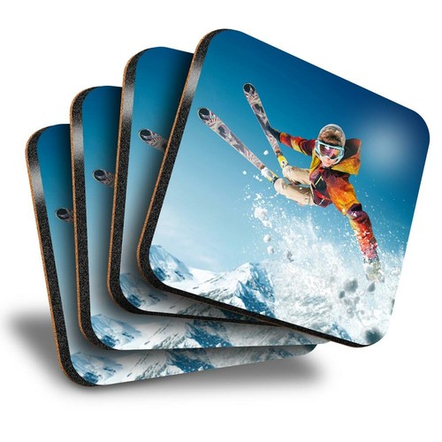 Set square coasters ski - square,