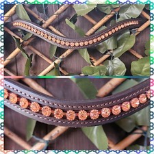 COB 15INCH DIAMANTE SOFT PADDED LEATHER BROWBANDS FOR BRIDLE LOTS OF COLOURS