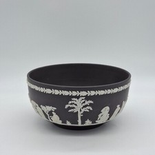 Wedgwood Black Solid Jasper Ware SACRIFICIAL BOWL Made in England 7 1/2in”