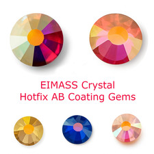 Aurora Borealis Effect EIMASS® Hot Fix Rhinestones, Flat back Gems Glass Crystal