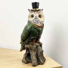 Vintage Owl Ornament Large for Living Room Home Decor Bird Figurine Statue Barn