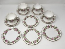 Colclough Rose Enchantment China, cups, saucers and 6" plates