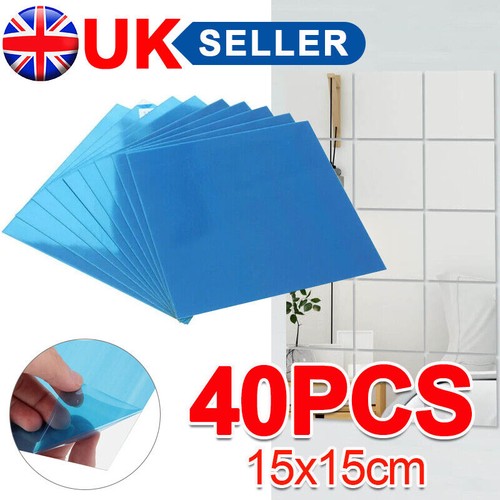 40x glass mirror tiles - glass, wall