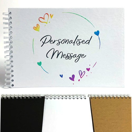 Personalised white scrapbook - white,
