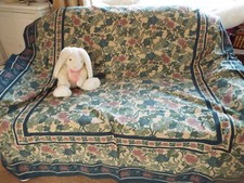 NEW Indian Hand Screen Print Cotton Throw Tablecloth Bedspread Green Ivy 76x62in