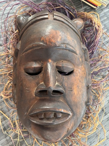 African carved wooden mask - wooden,