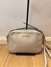 Michael Kors Beige Leather Crossbody Bag With Tassle Good Condition