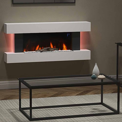 132cm white electric fireplace - 132cm,