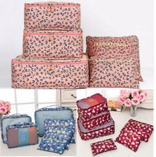 6PCS Packing Cubes Luggage Organiser Travel Compression Suitcase Storage Bags UK