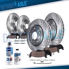 Front Rear DRILLED Rotors