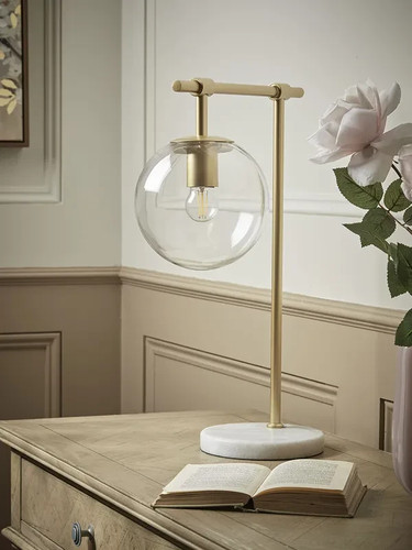 Brass globe table - globe, lamp