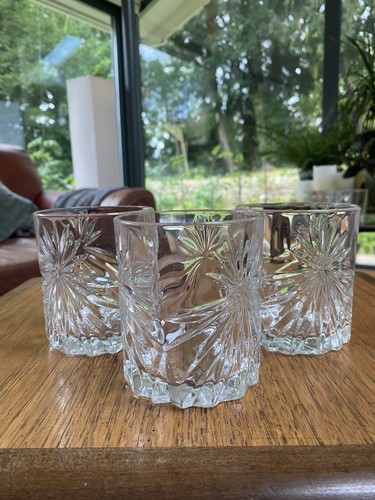 Three cut glass - three, glasses