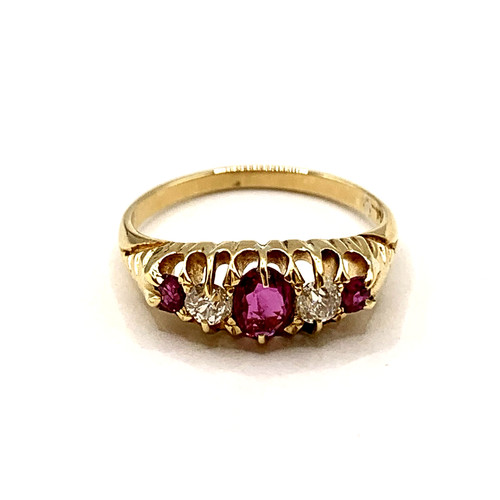 Ruby diamond 18ct gold - ruby,