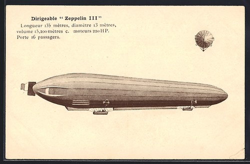 Postcard model zeppelin - model,
