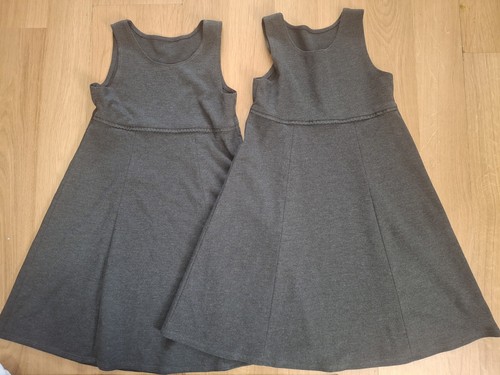 Girls grey pinafore dresses - pinafore,