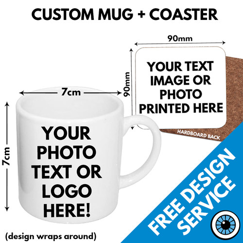 Custom printed mugs - mugs, coaster