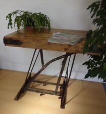 Chopping Block Breakfast Bar Island Wooden Top Metal Base