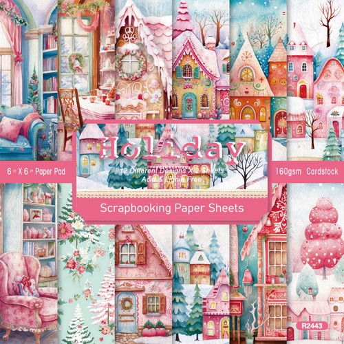 24pcs pink christmas house - christmas,