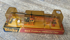 Dinky Toys 732 Bell Police Helicopter (1974-1980) with police sign  & cones.