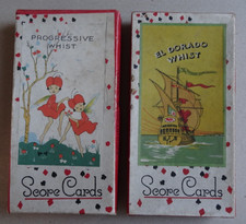 Two vintage whist score - ,