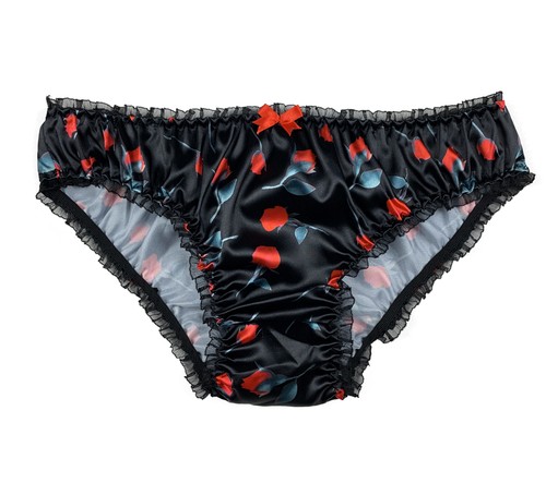 Satin floral frilly - frilly, sissy