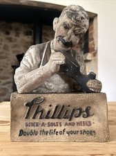 Antique Advertising - Phillips Stick a Soles & Heels Cobblers Shop Display Sign 