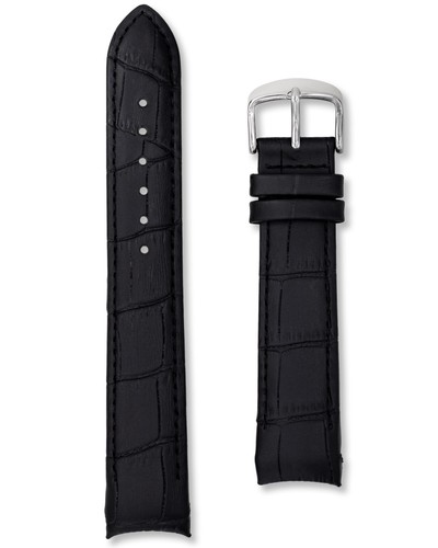 Crocodile grain black leather - black,