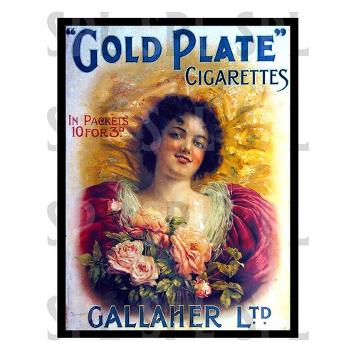 Gold plate advert - plate,