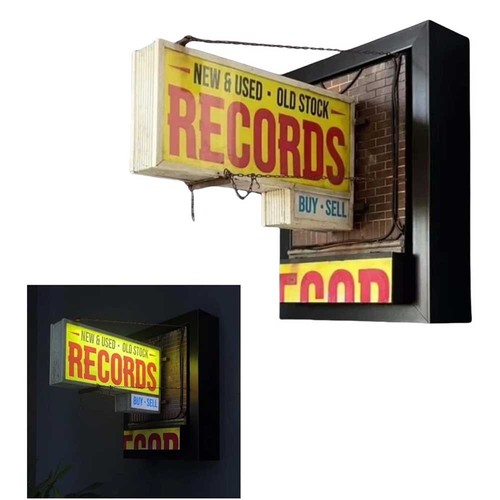 Record store wall - record, light