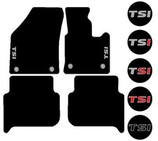 Fits VW Touran 2007-2015 Black Tailored Car Mats TSI Badge/Motif/Embroidery