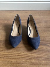 Profile 6 Women's Navy Blue Heel Shoes Ladies Size 5 Uk New