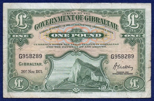 Gibraltar 1971 one - one, £1