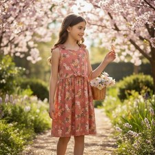 Girls Floral Tie Shoulder